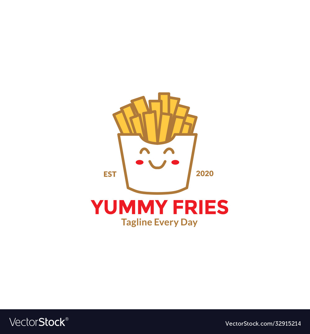 Cartoon french fries cute smile for fast food Vector Image