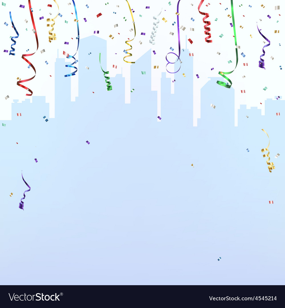 celebration background template with confetti vector image