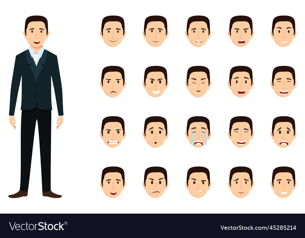 Creative businessman character expressions Vector Image