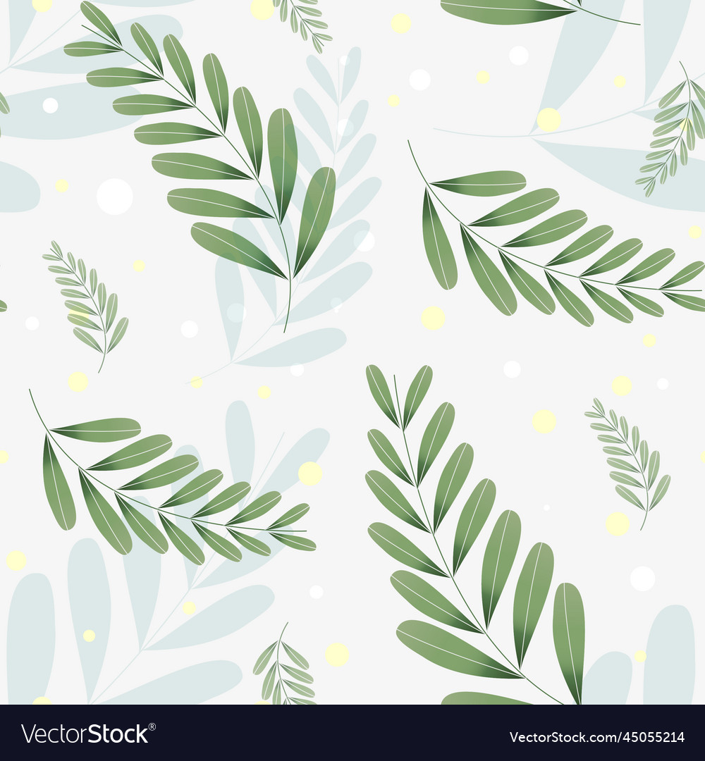 Delicate gentle floral and leaves pattern