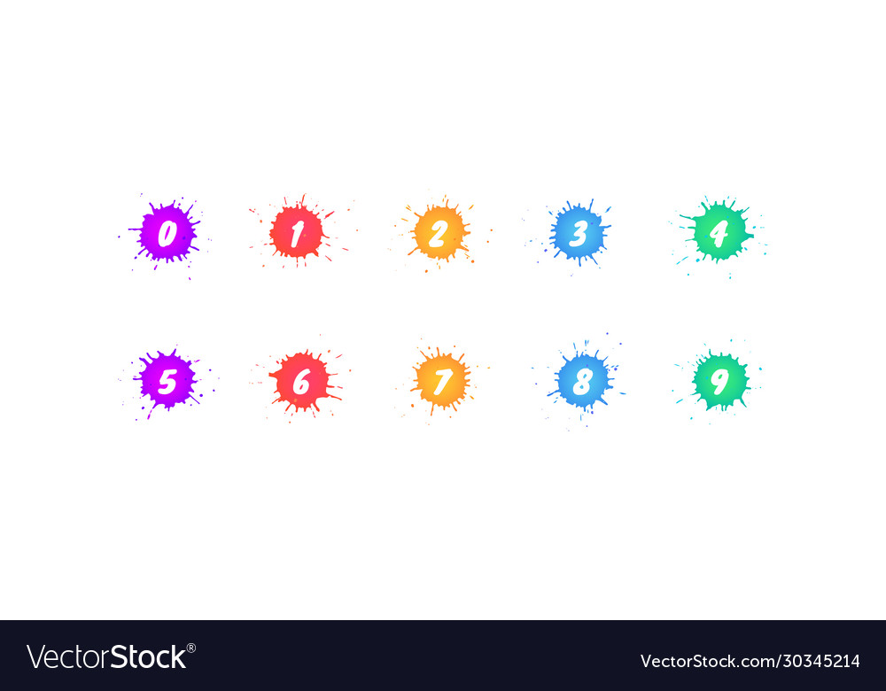Icon set with numbers isolated vector image Icon set with numbers isolated