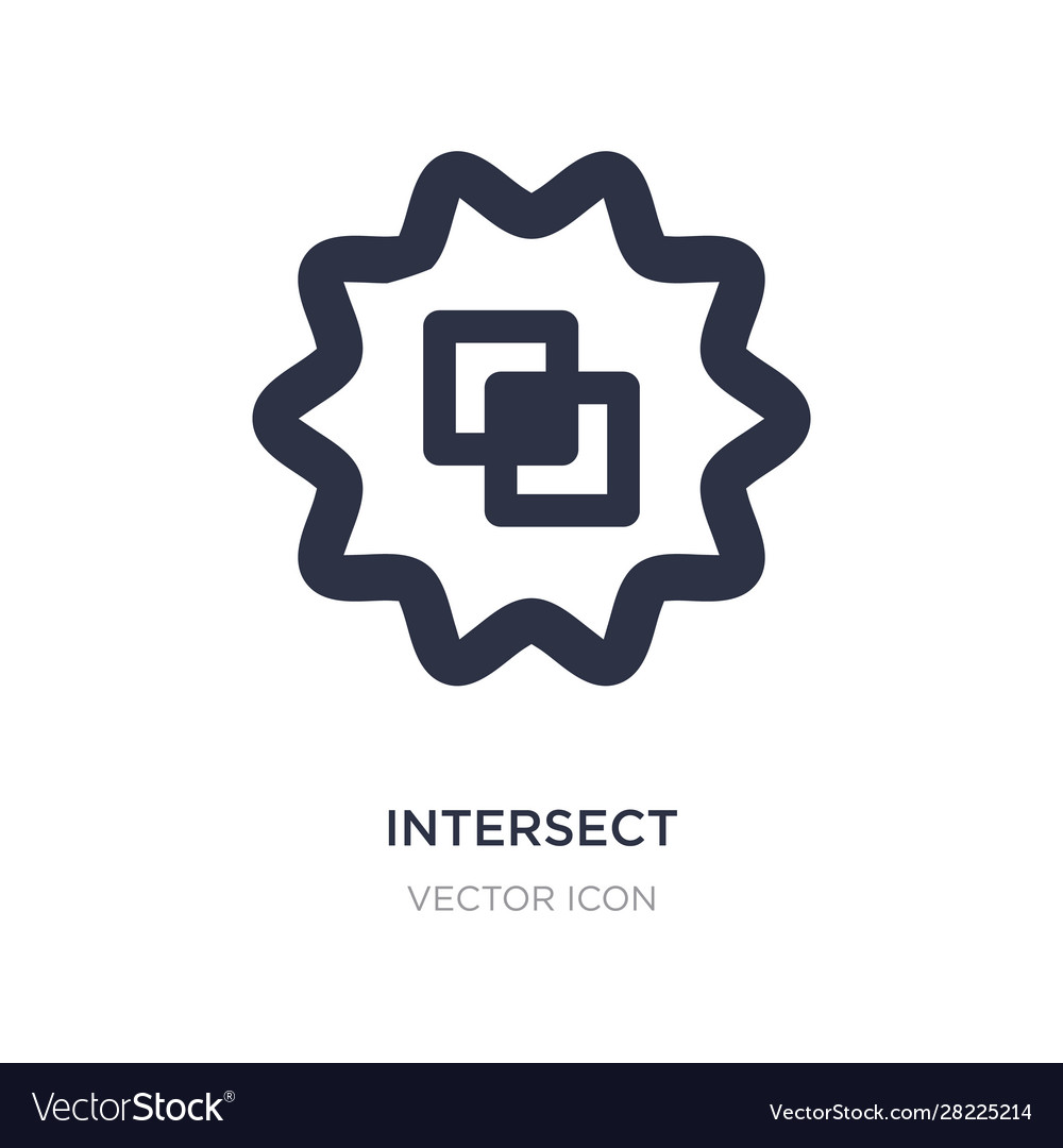Intersect icon on white background simple element vector image Intersect icon on white background simple element
