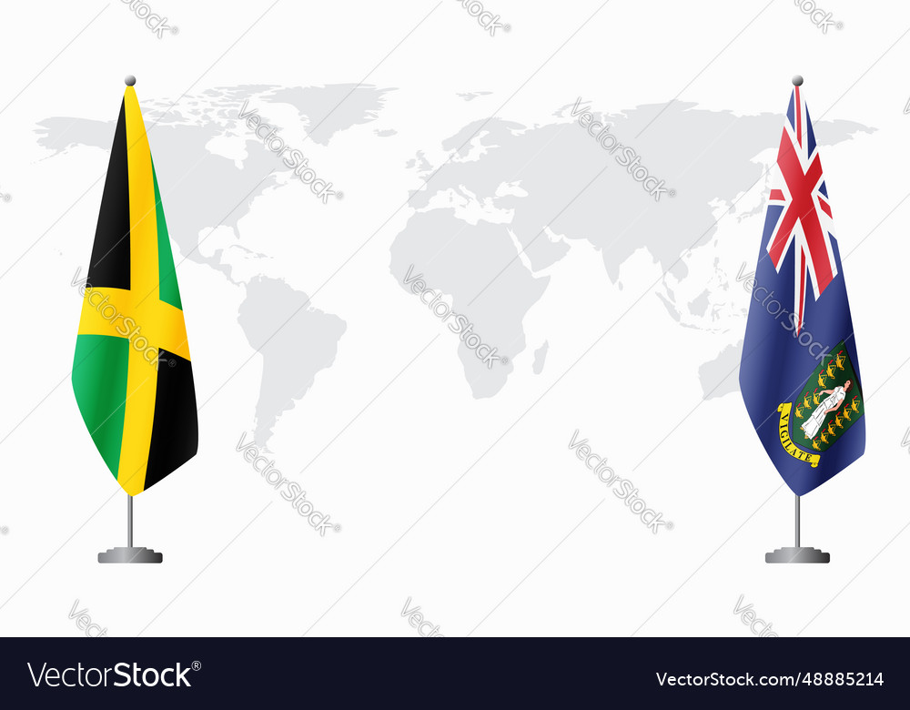 Jamaica and british virgin islands flags vector image Jamaica and british virgin islands flags