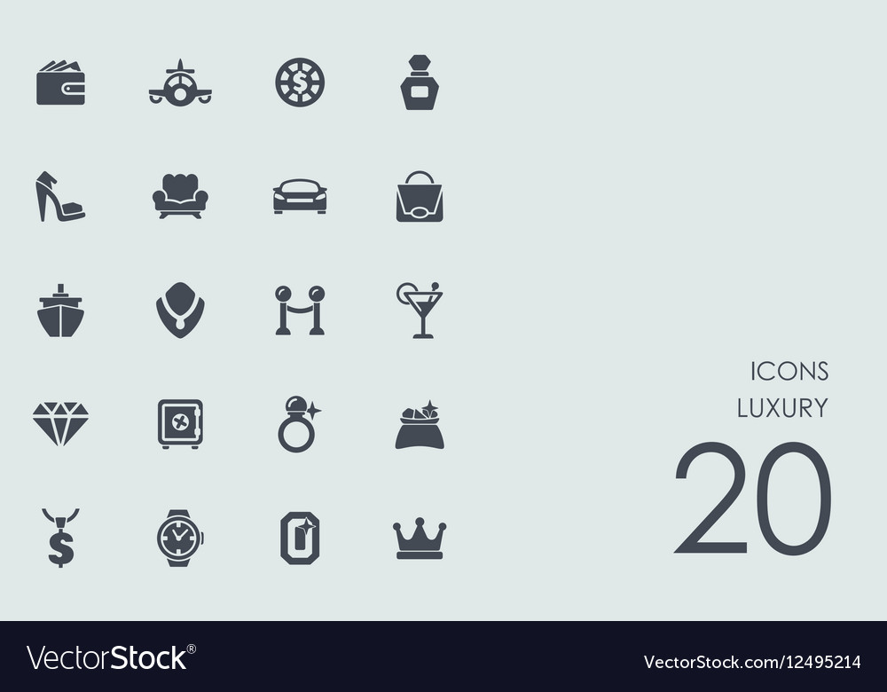 Set of luxury icons Royalty Free Vector Image - VectorStock