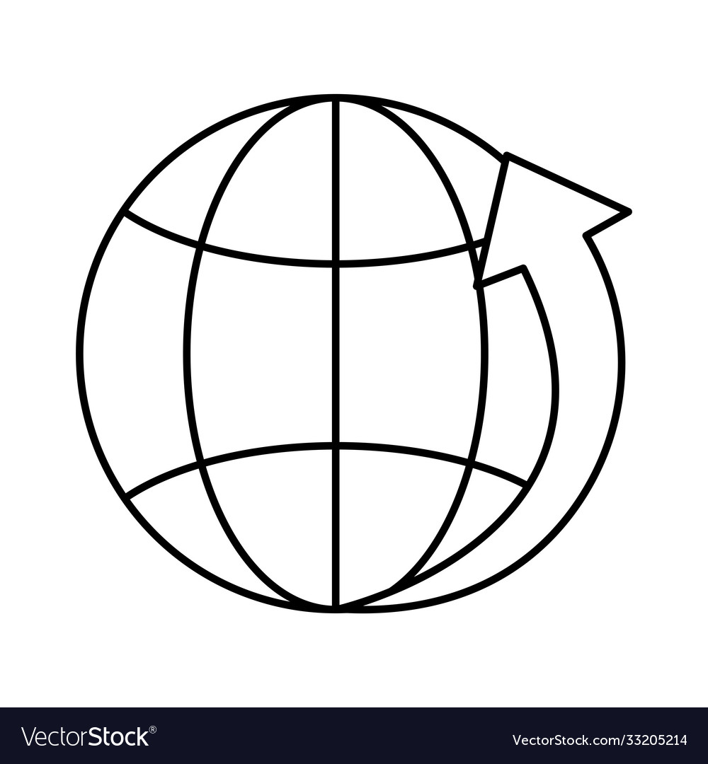 Sphere world planet with arrow up line style