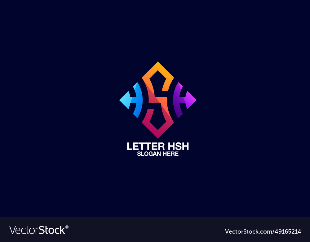 Triple letter hsh template logo design