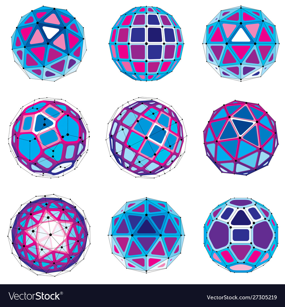 3d digital wireframe spherical objects made using vector image 3d digital wireframe spherical objects made using