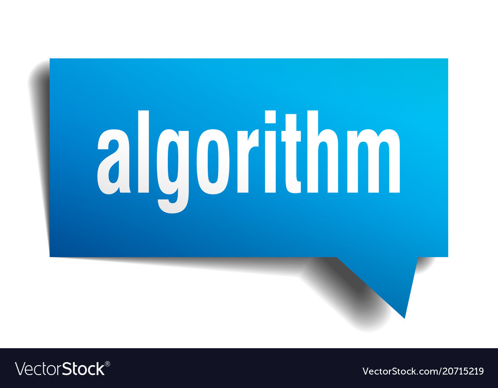 Algorithm blue 3d speech bubble