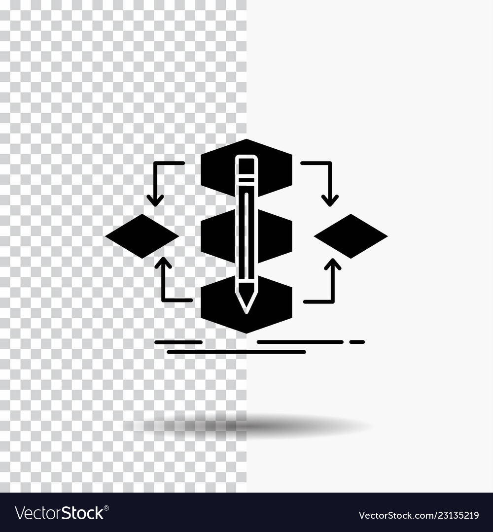 Algorithm design method model process glyph icon vector image Algorithm design method model process glyph icon