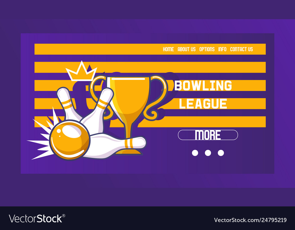 Bowling league banner poster Royalty Free Vector Image