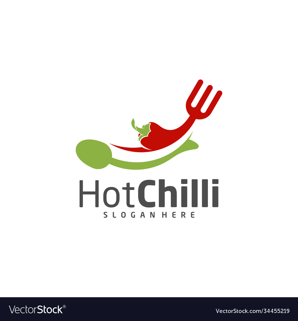 Chili logo design template red symbol icon Vector Image