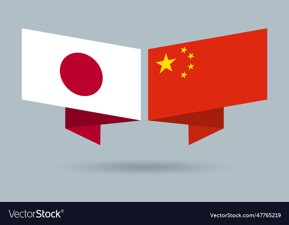 China and japan flags japanese chinese