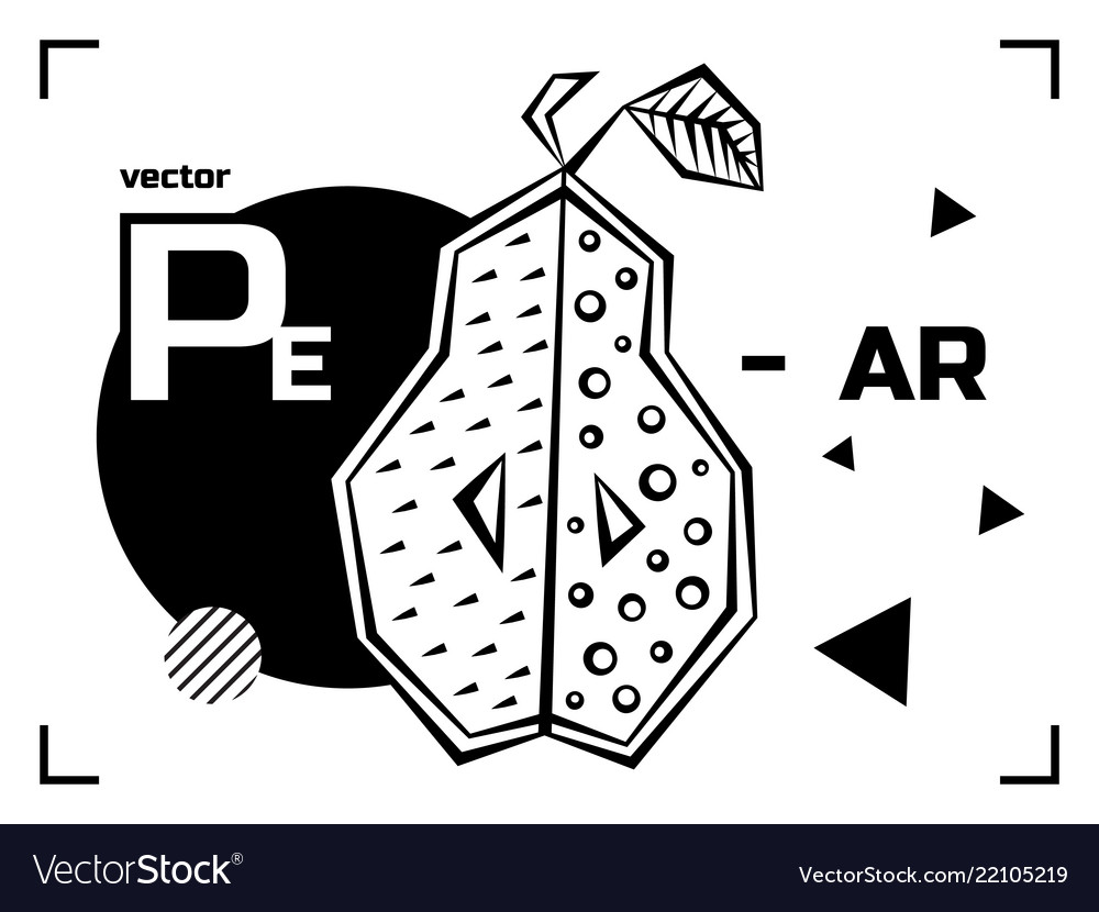Pear isolated abstract Royalty Free Vector Image