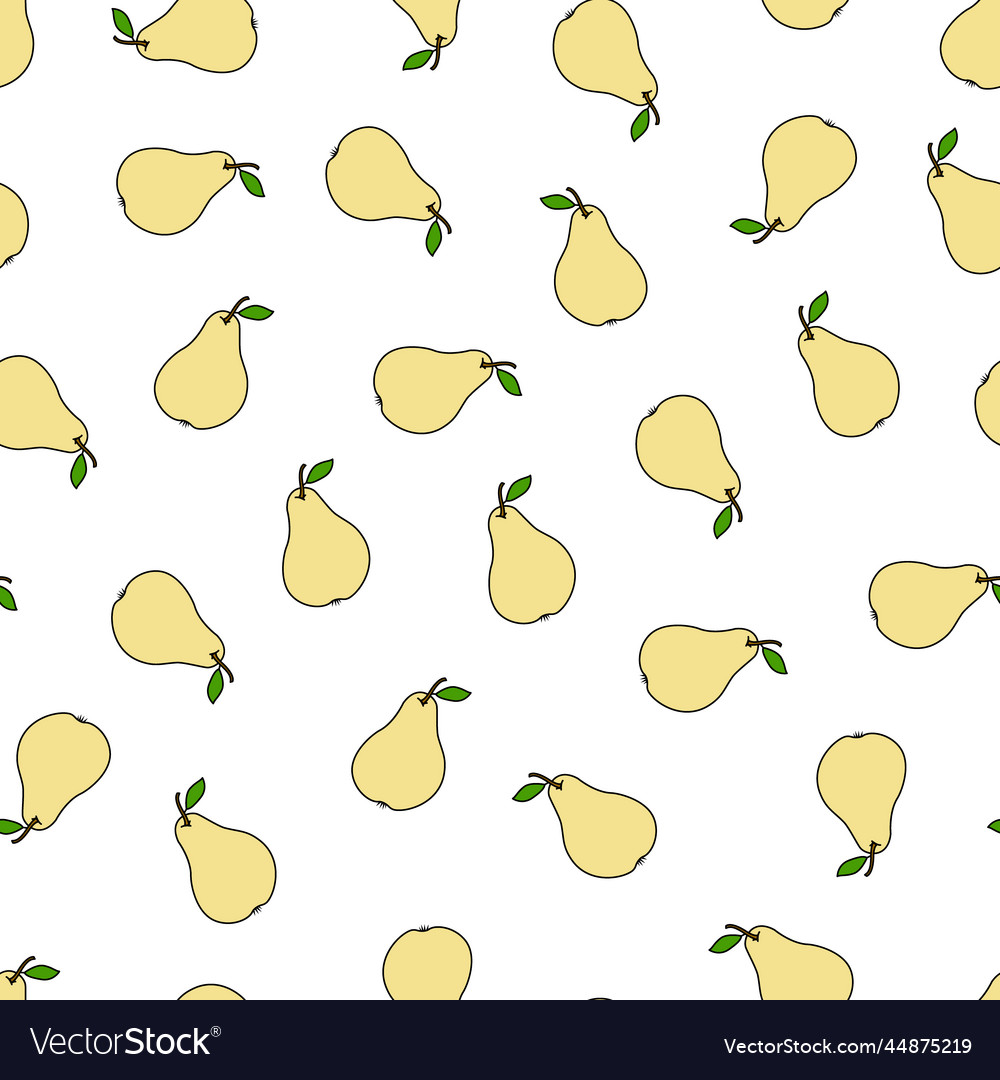 Seamless pattern with pears on a white background vector image Seamless pattern with pears on a white background