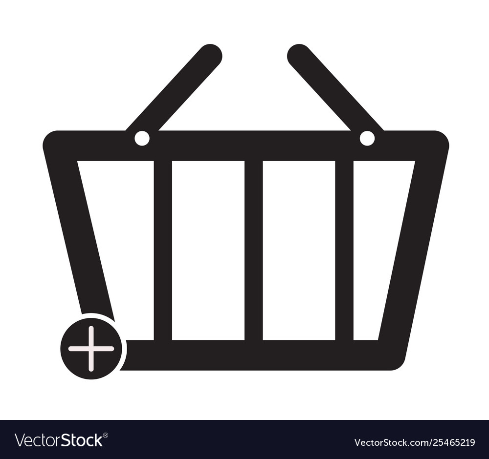 Shopping basket sign on white background