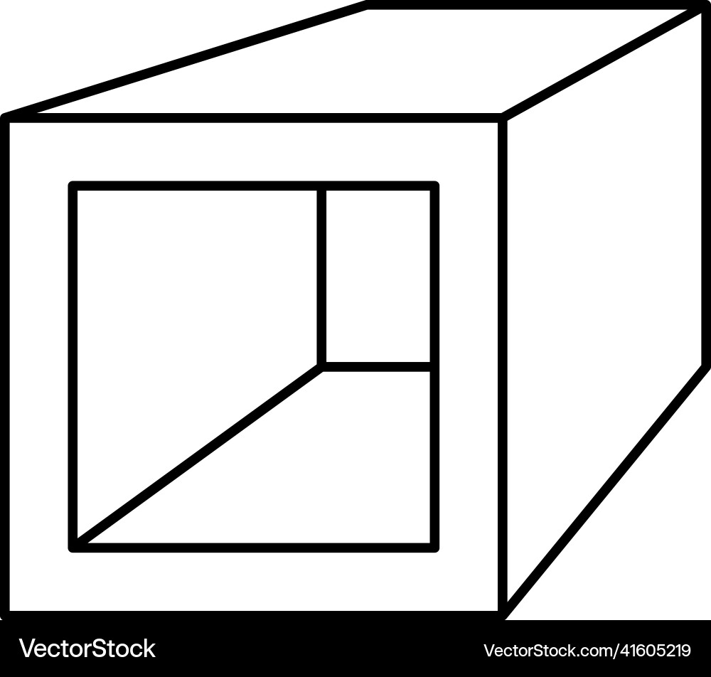 Square tube metal profile line icon Royalty Free Vector