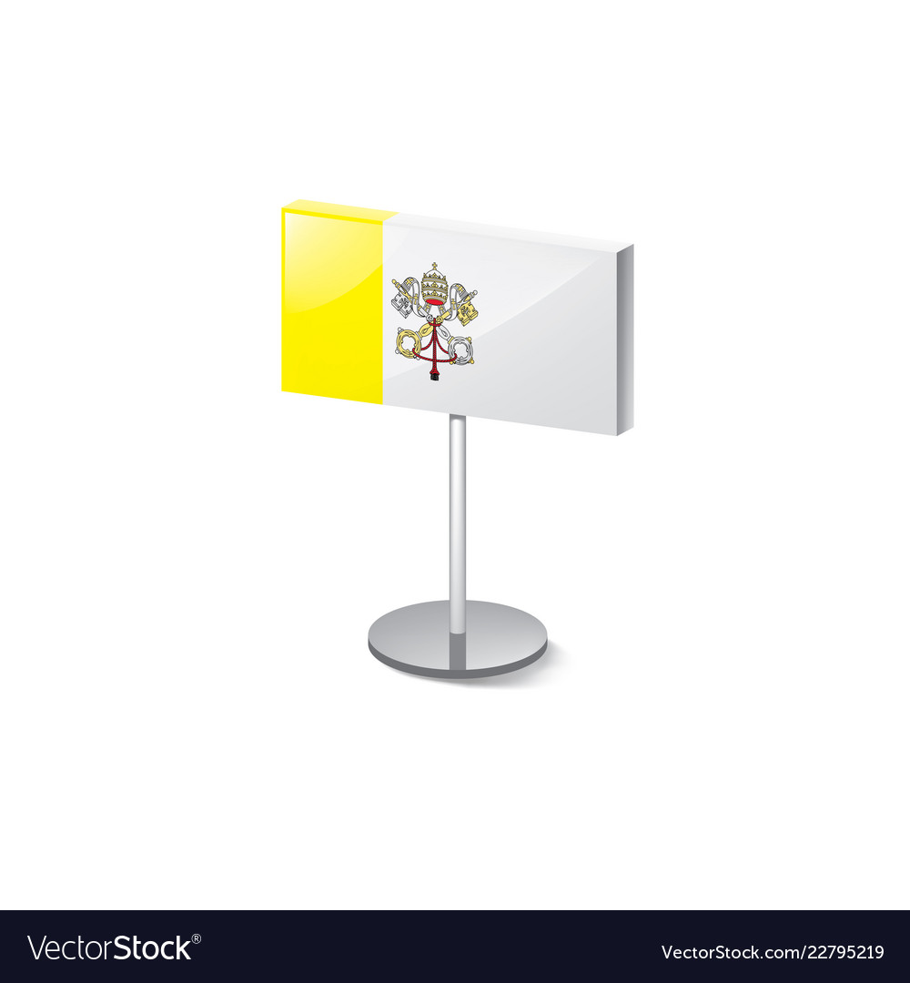 Vatican flag on a white