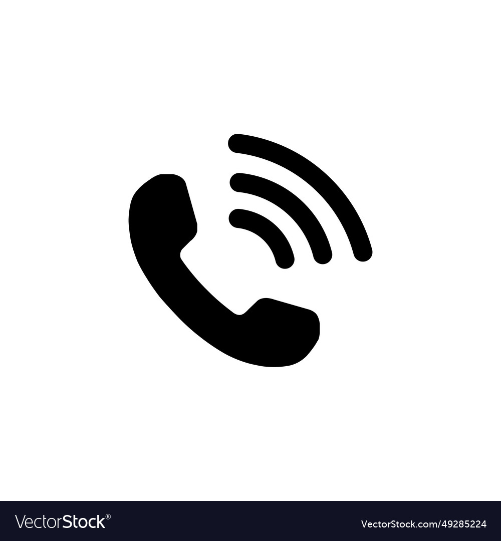 Black ringing phone icon