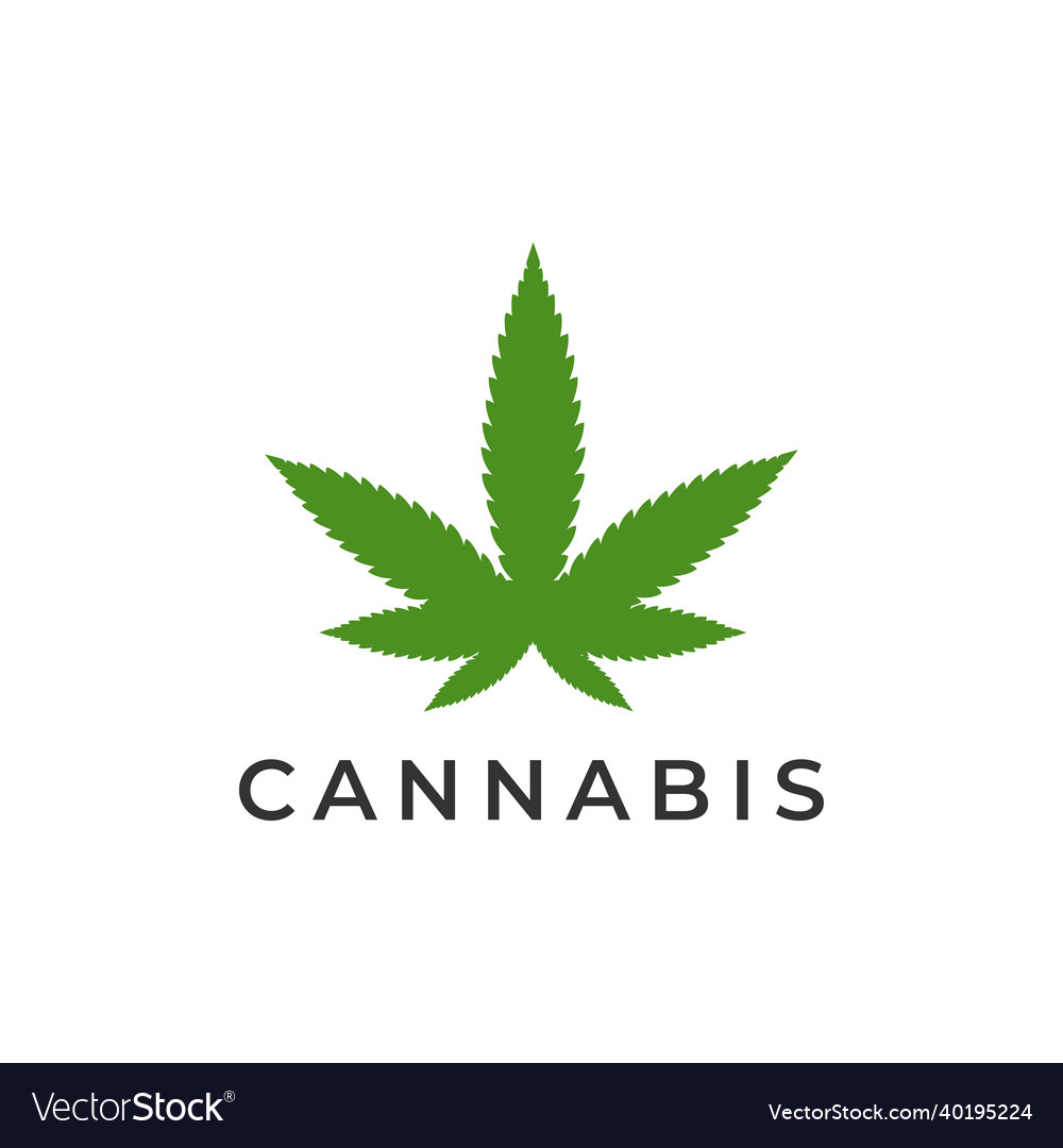 Cannabis leaf logo design icon Royalty Free Vector Image