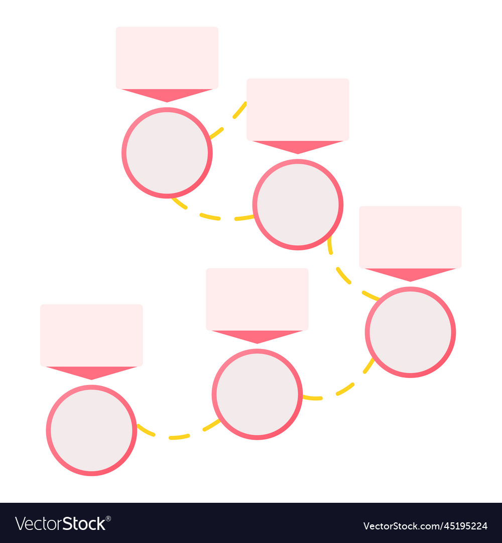 Connected circles with notes design element vector image Connected circles with notes design element