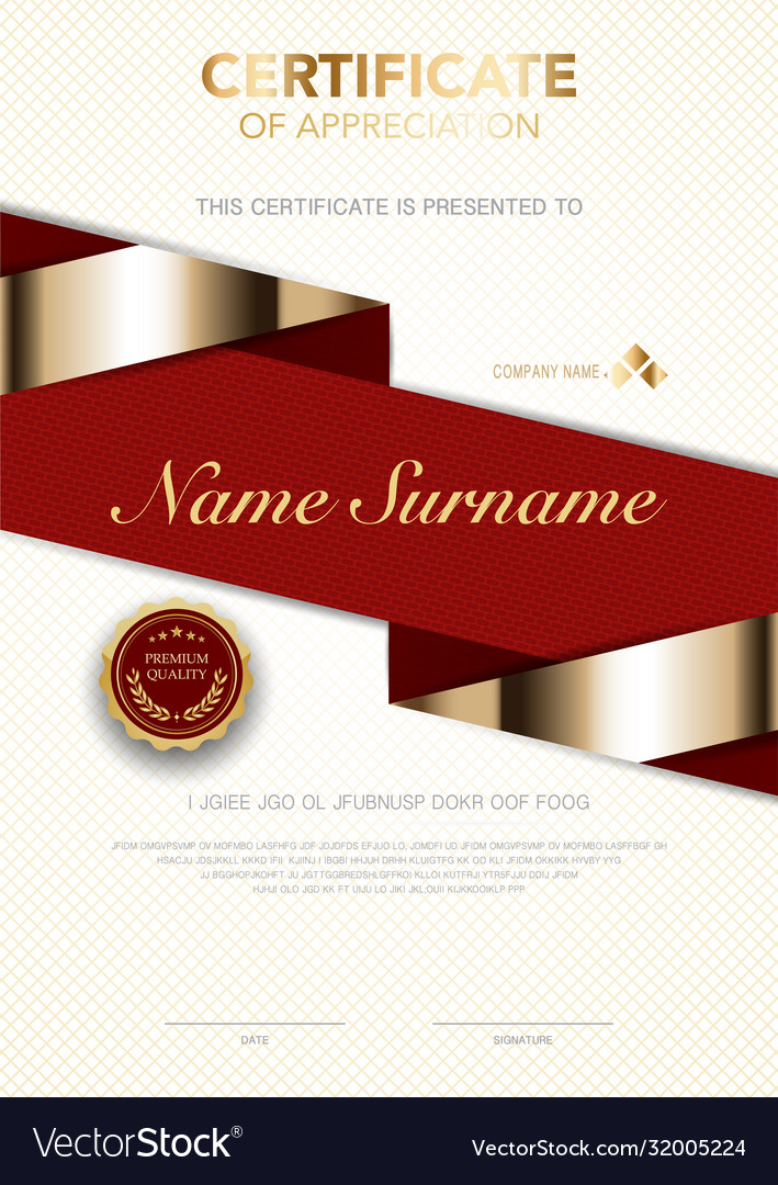 Diplom-Zertifikat rot und gold Farbe vector image Diplom-Zertifikat rot und gold Farbe