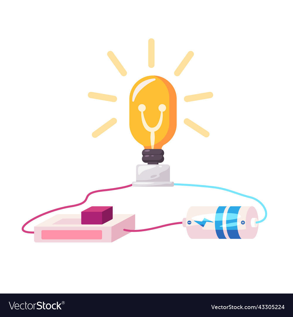 Electrical circuit design of light bulb lamp Vector Image