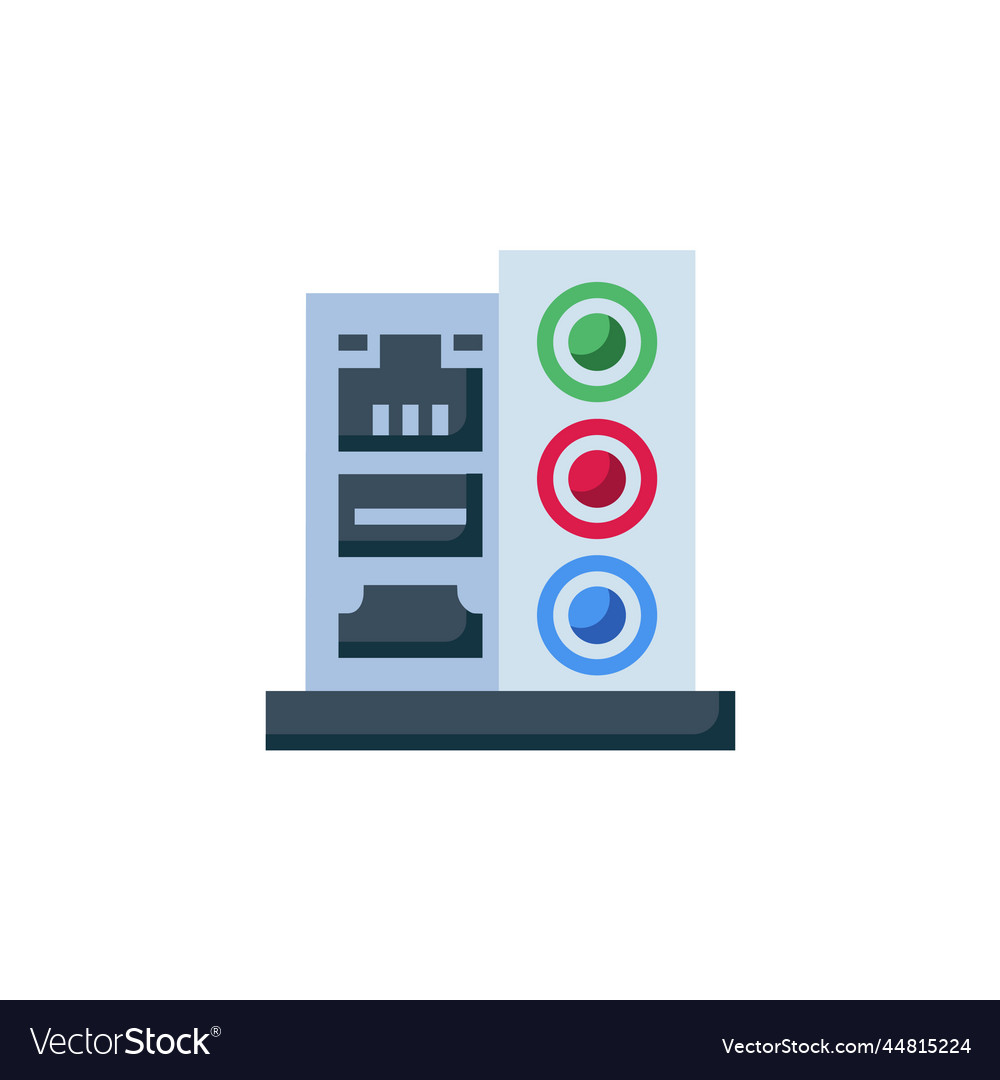 Input output port icon computer component vector image Input output port icon computer component