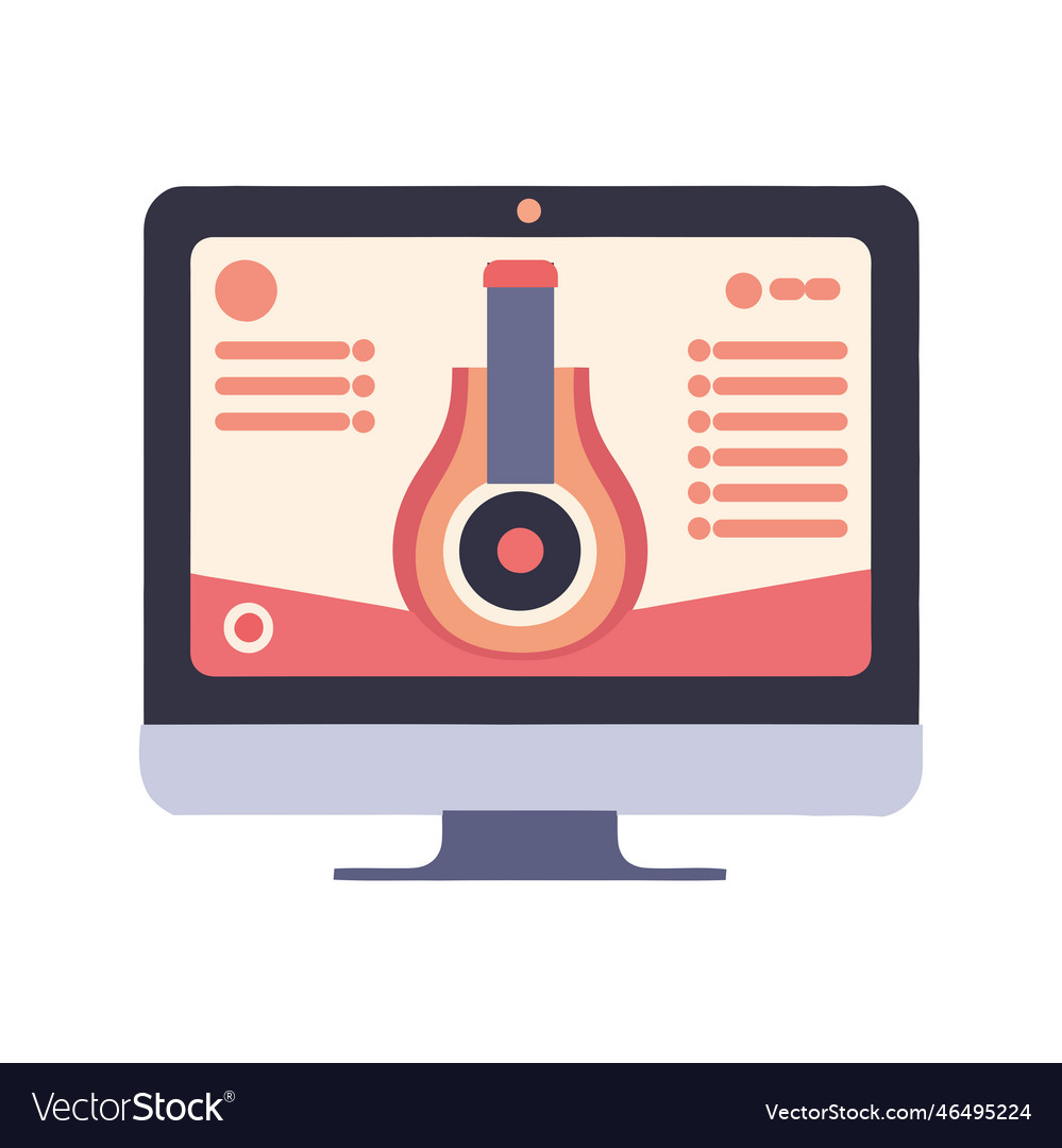 Music pc monitor Royalty Free Vector Image - VectorStock