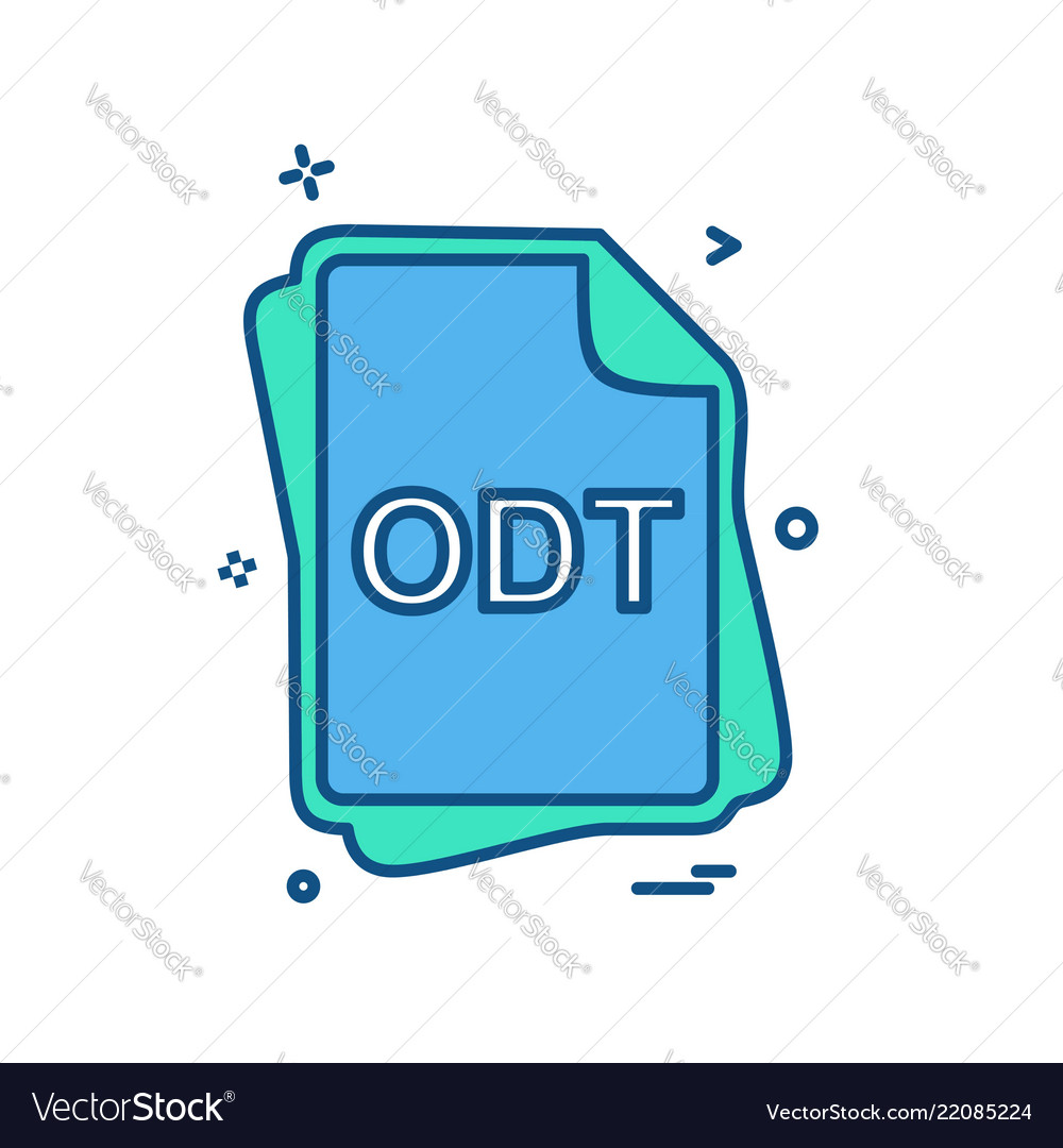 Odt file type icon design vector image Odt file type icon design