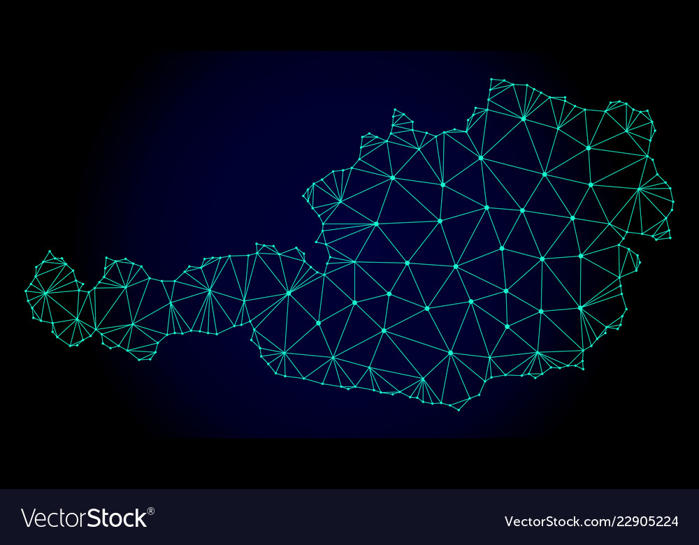 Polygonal 2d mesh map of austria