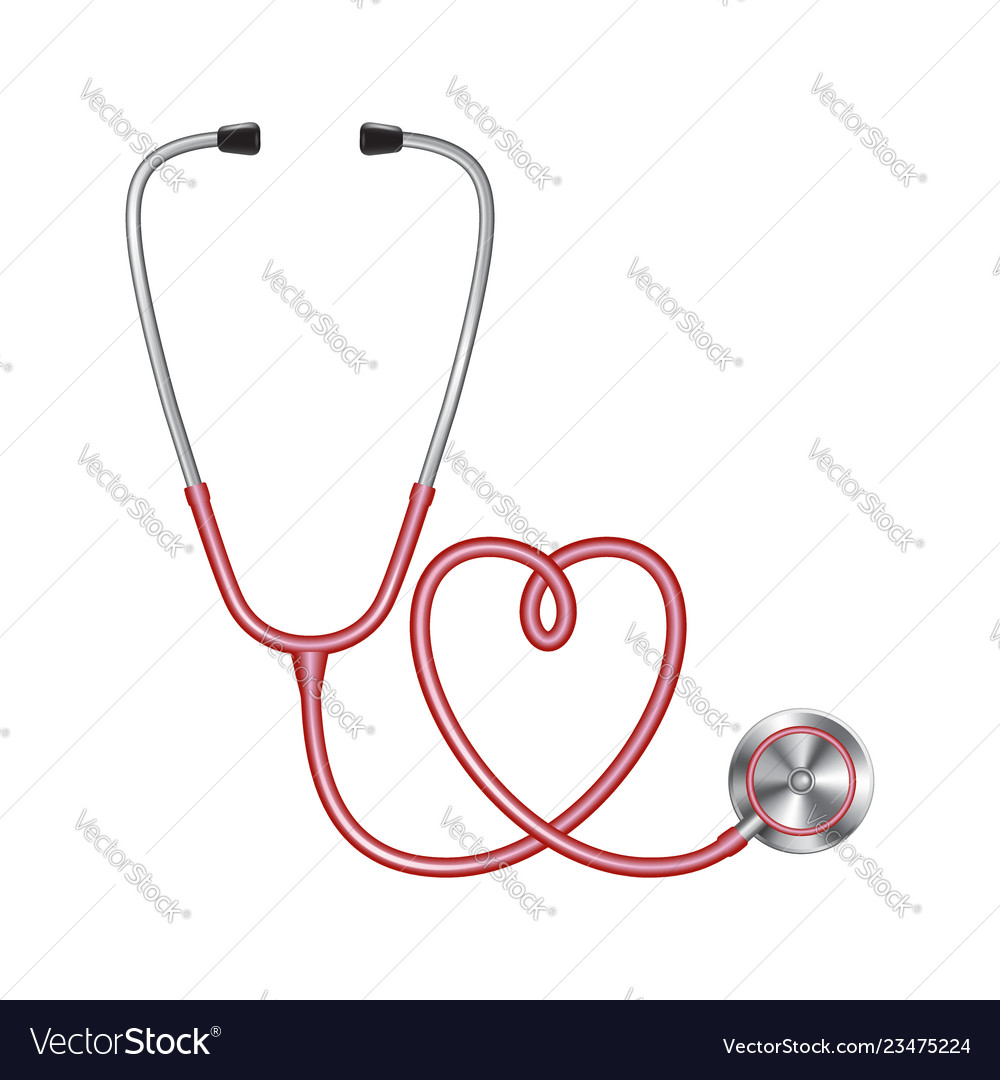 Premium Vector, Medical tool stethoscope isolated on white with heart  symbol