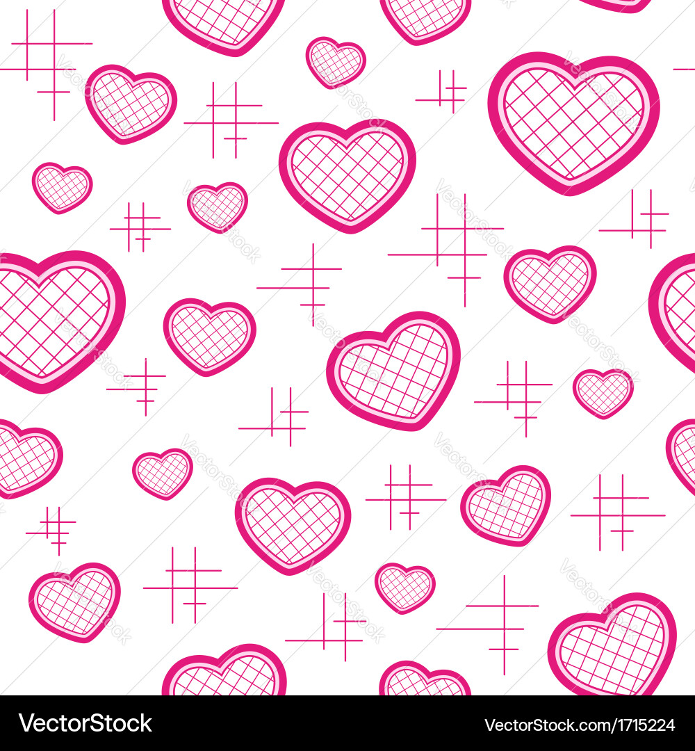 Seamless pattern with hearts Royalty Free Vector Image