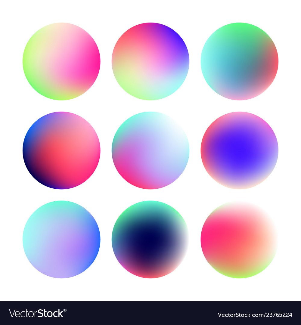 Set of round color gradient