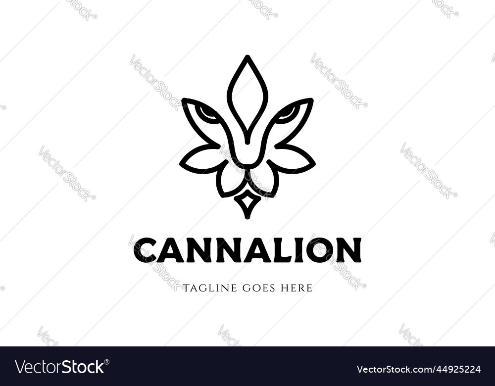 Simple minimalist cannabis marijuana ganja leaf vector image Simple minimalist cannabis marijuana ganja leaf
