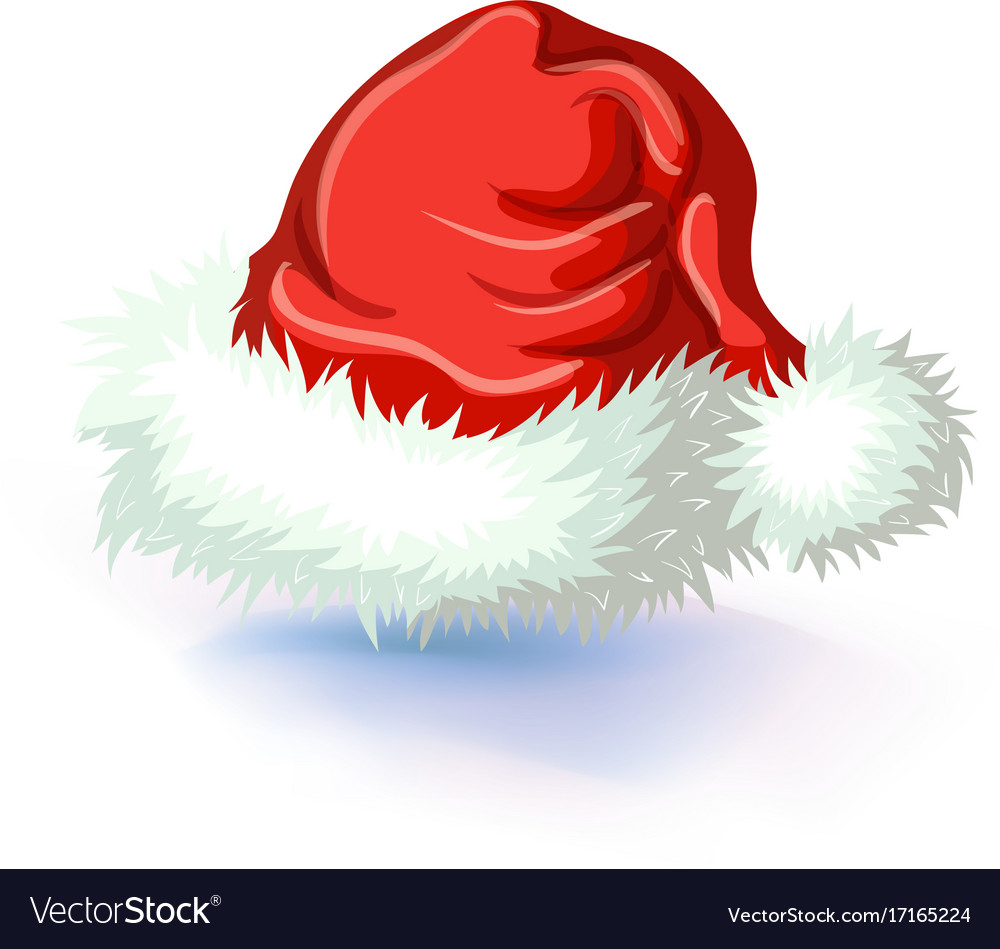 Single santa claus red hat isolated on white