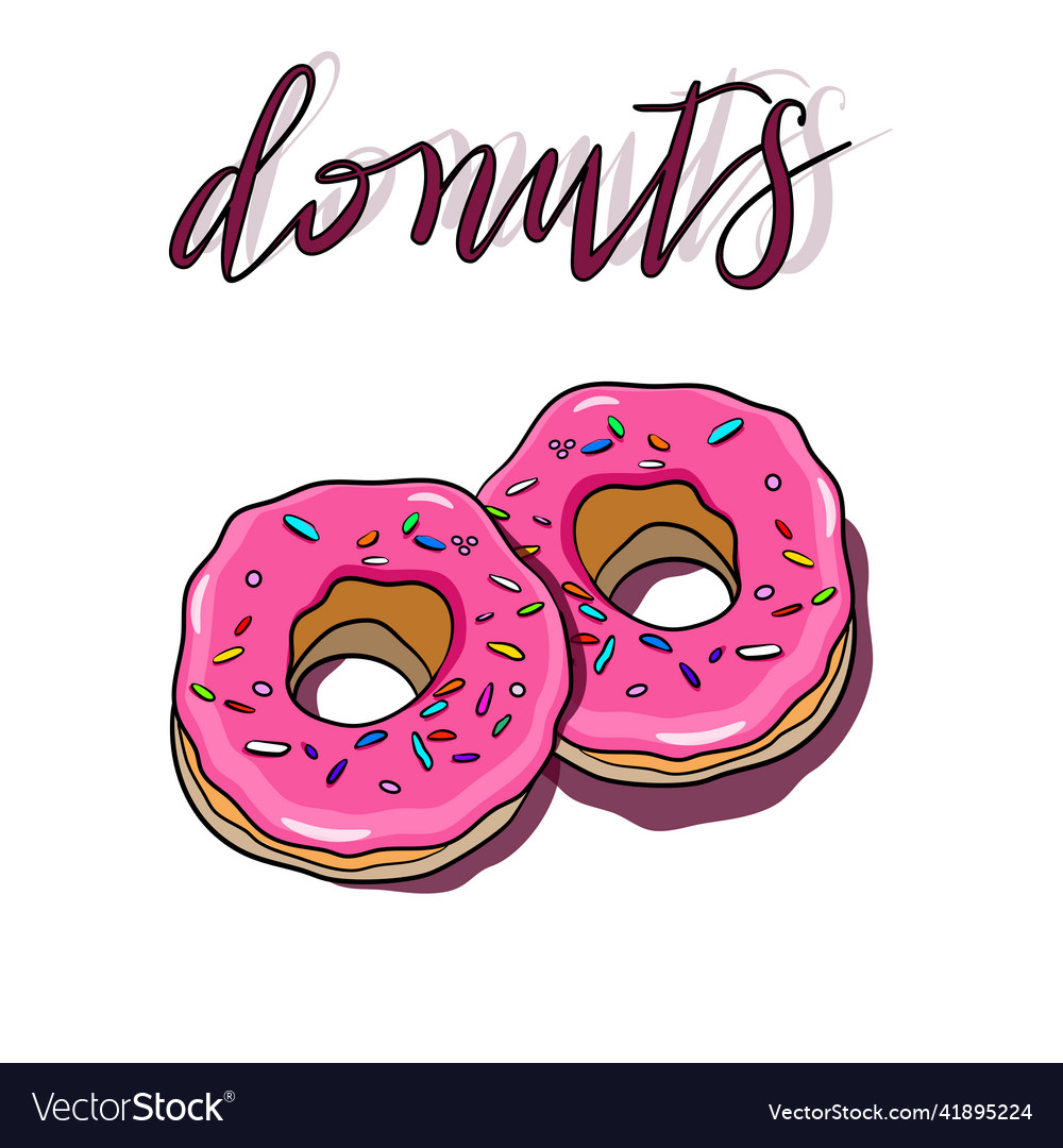 With donuts Royalty Free Vector Image - VectorStock