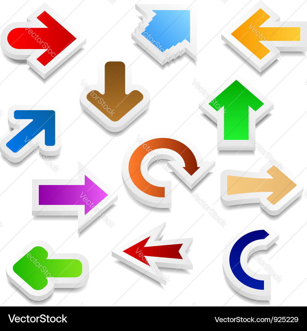 3d arrows Royalty Free Vector Image - VectorStock