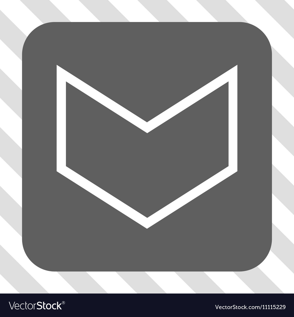 Arrowhead down rounded square button