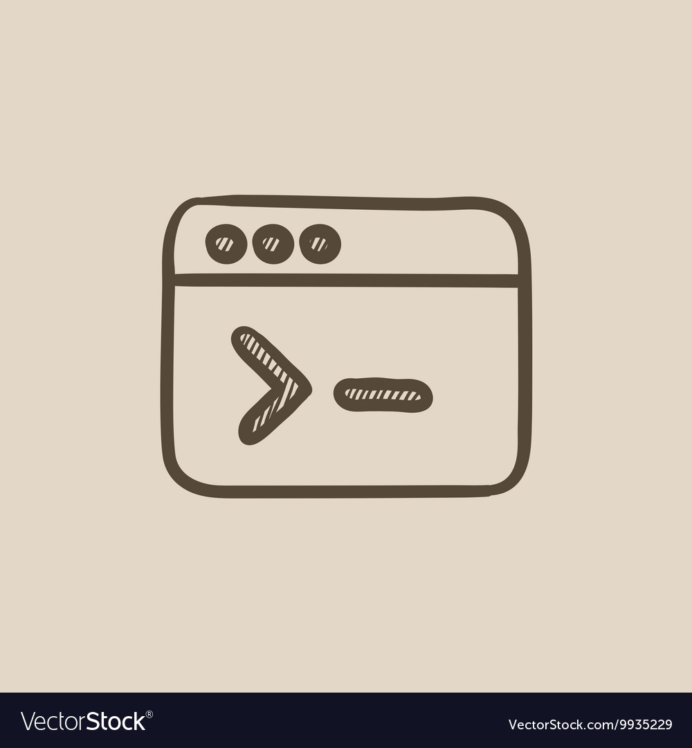 Browserfenster mit Befehlszeilenskizzensymbol