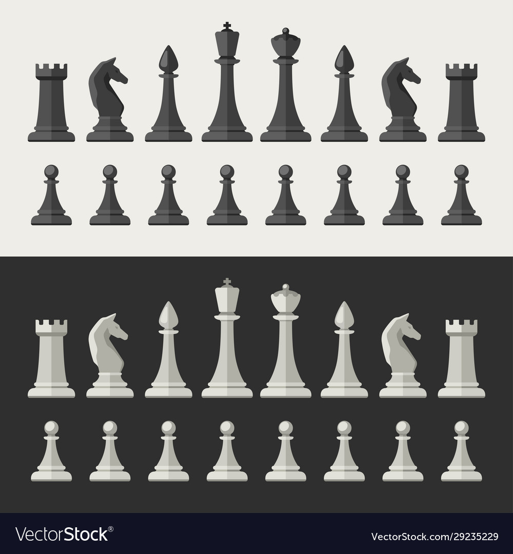 Complete set of chess pieces Royalty Free Vector Image