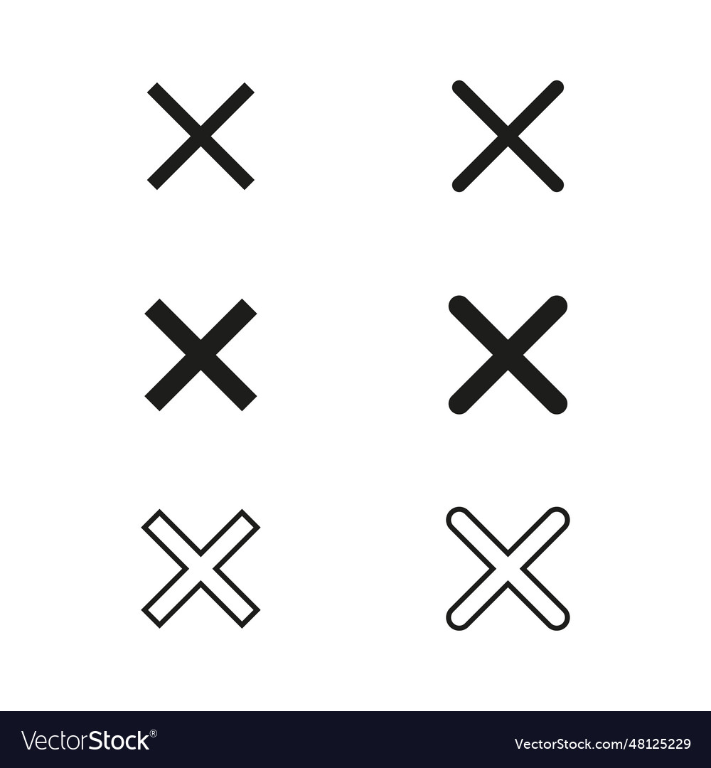 Close icon set exit sign delete