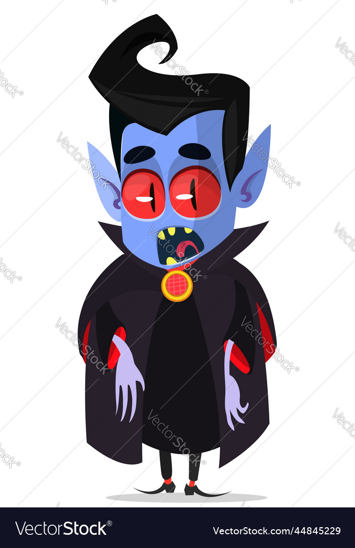 Cute Cartoon Vampire Dracula Vector Illustration Stock Vector