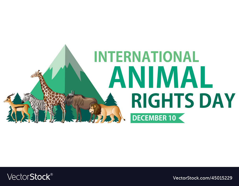 International animal rights day banner Royalty Free Vector