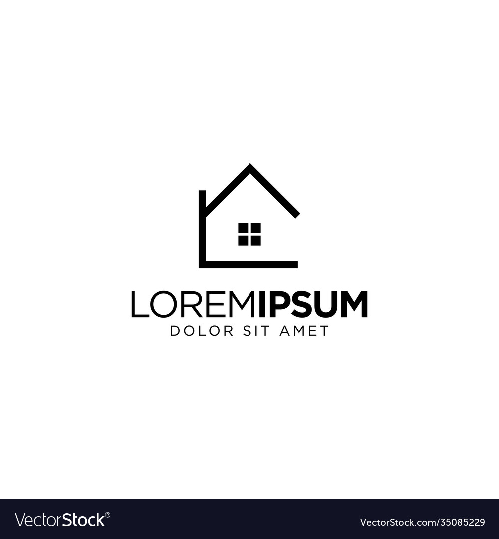 Real estate logo design with monoline style Vector Image