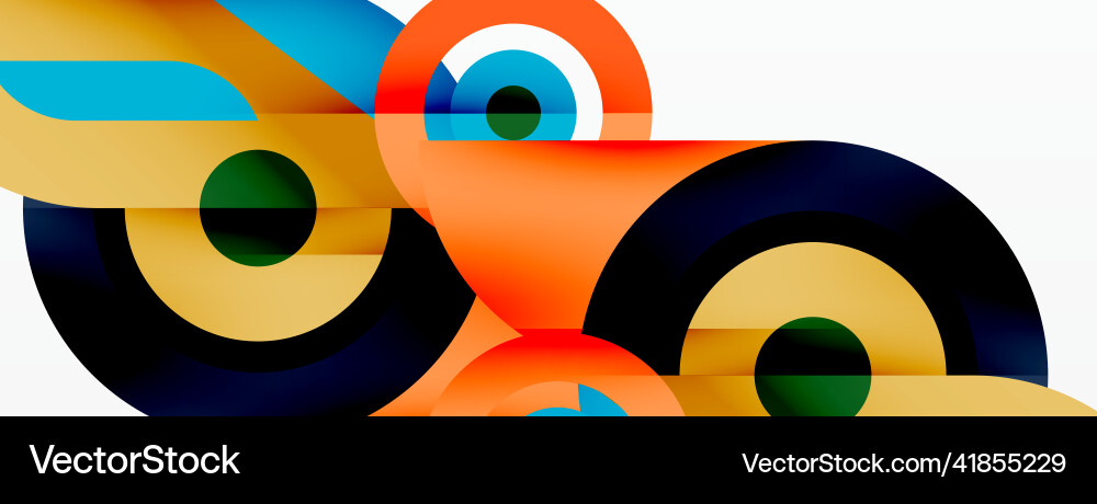 Rings and circles geometric abstract background Vector Image