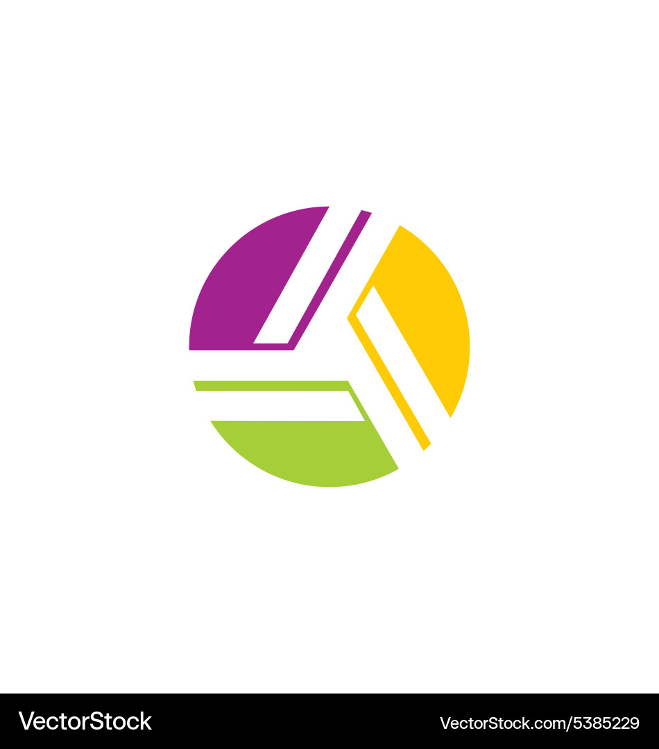 Round circle abstract triangle technology logo Vector Image