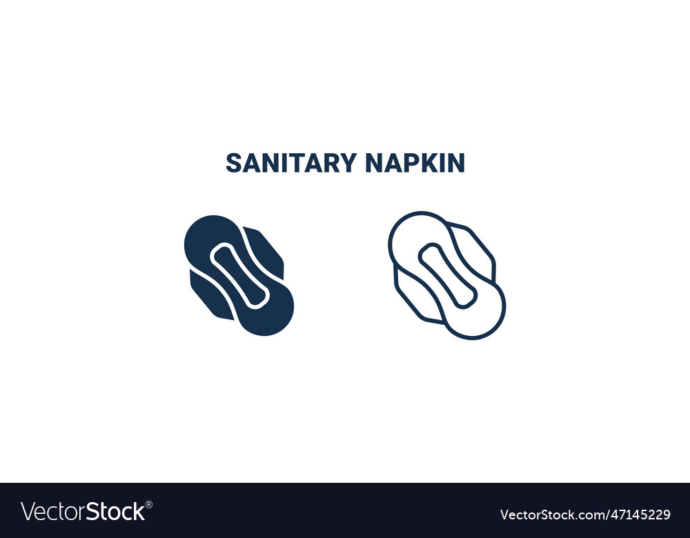 Sanitary napkin icon outline and filled