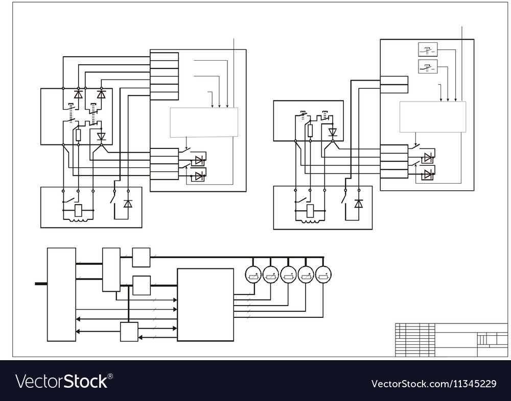 Schematic Diagram Power Circuit Royalty Free Vector Image