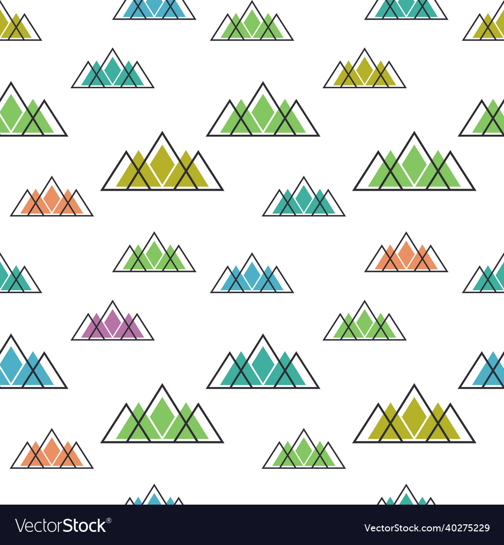 Seamless pattern with mountains in scandinavian vector image Seamless pattern with mountains in scandinavian