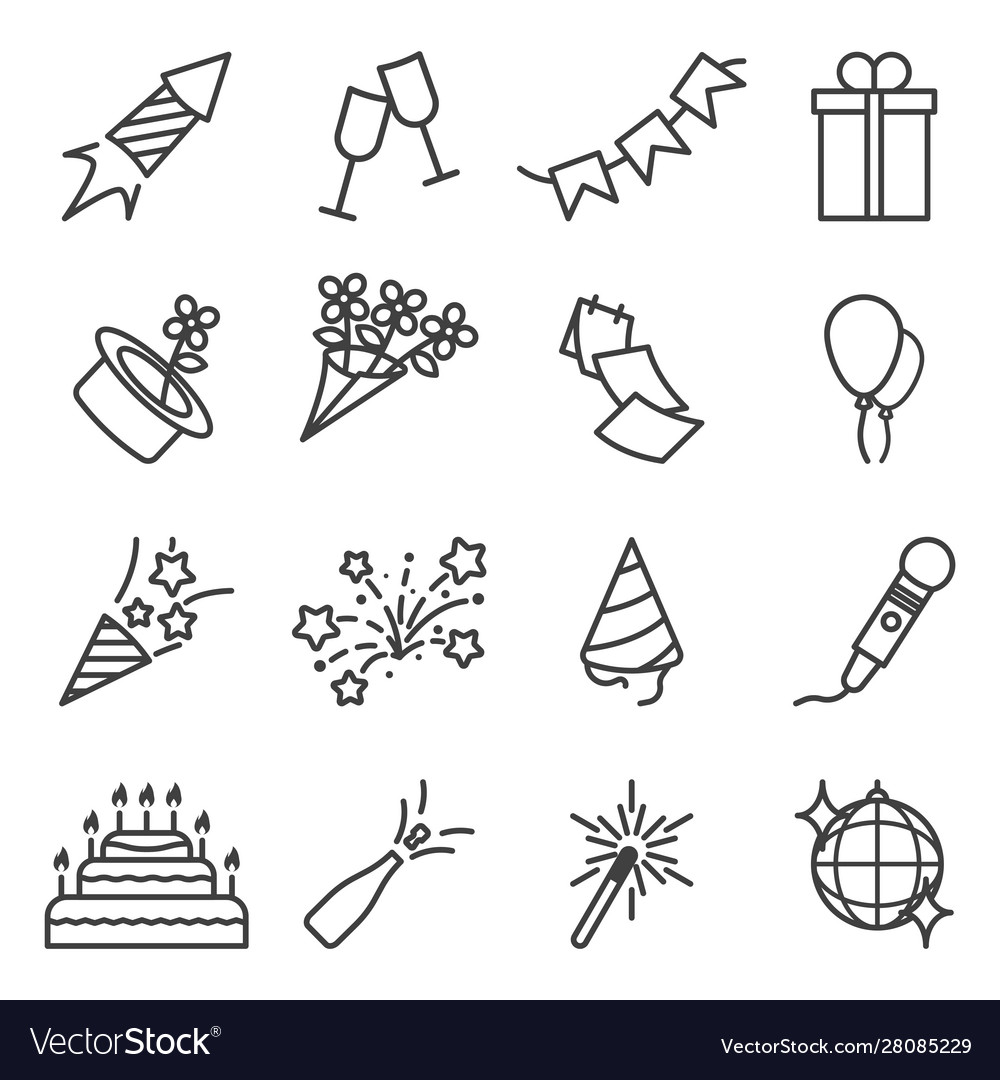 Set holidays related icons includes